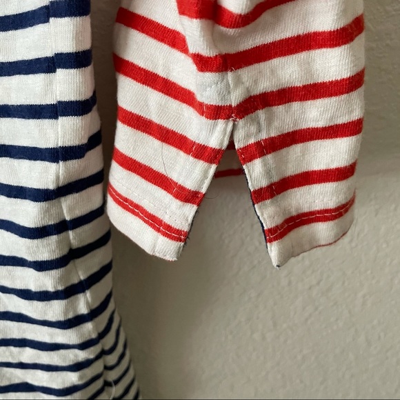 French 3/4 sleeved blue and orange striped shirt - Picture 4 of 5